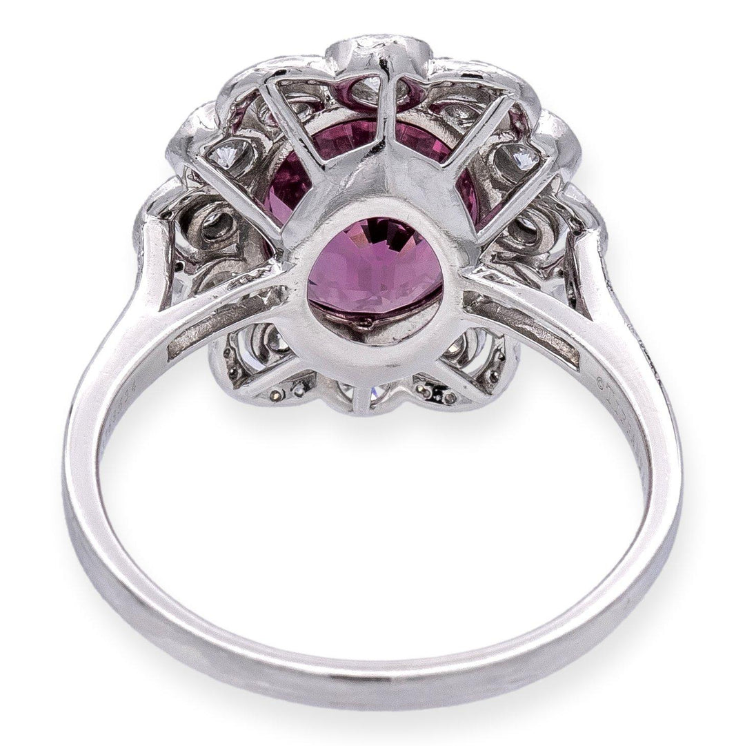 Vintage Tiffany & Co. Platinum Oval 5.20ct Pink Spinel and Diamond Ring