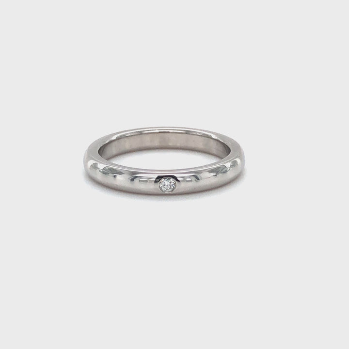 Tiffany & Co. Elsa Peretti Single Diamond Band Ring in Platinum Size 5