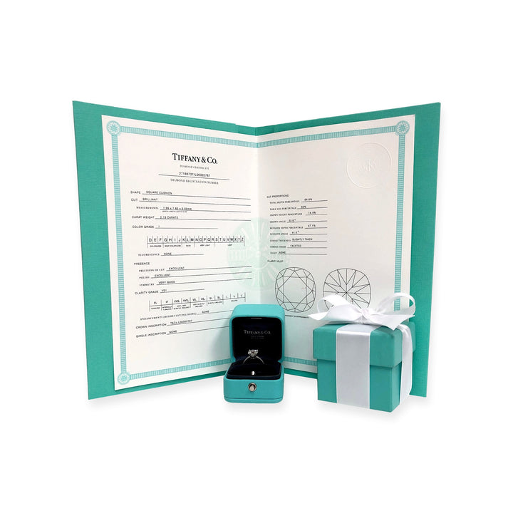 Tiffany & Co. Platinum Novo Cushion Diamond Engagement Ring 2.35 ct. TW I VS1