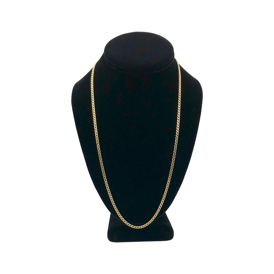 18K Yellow Gold Italian Curb Link Necklace – Inches 3mm