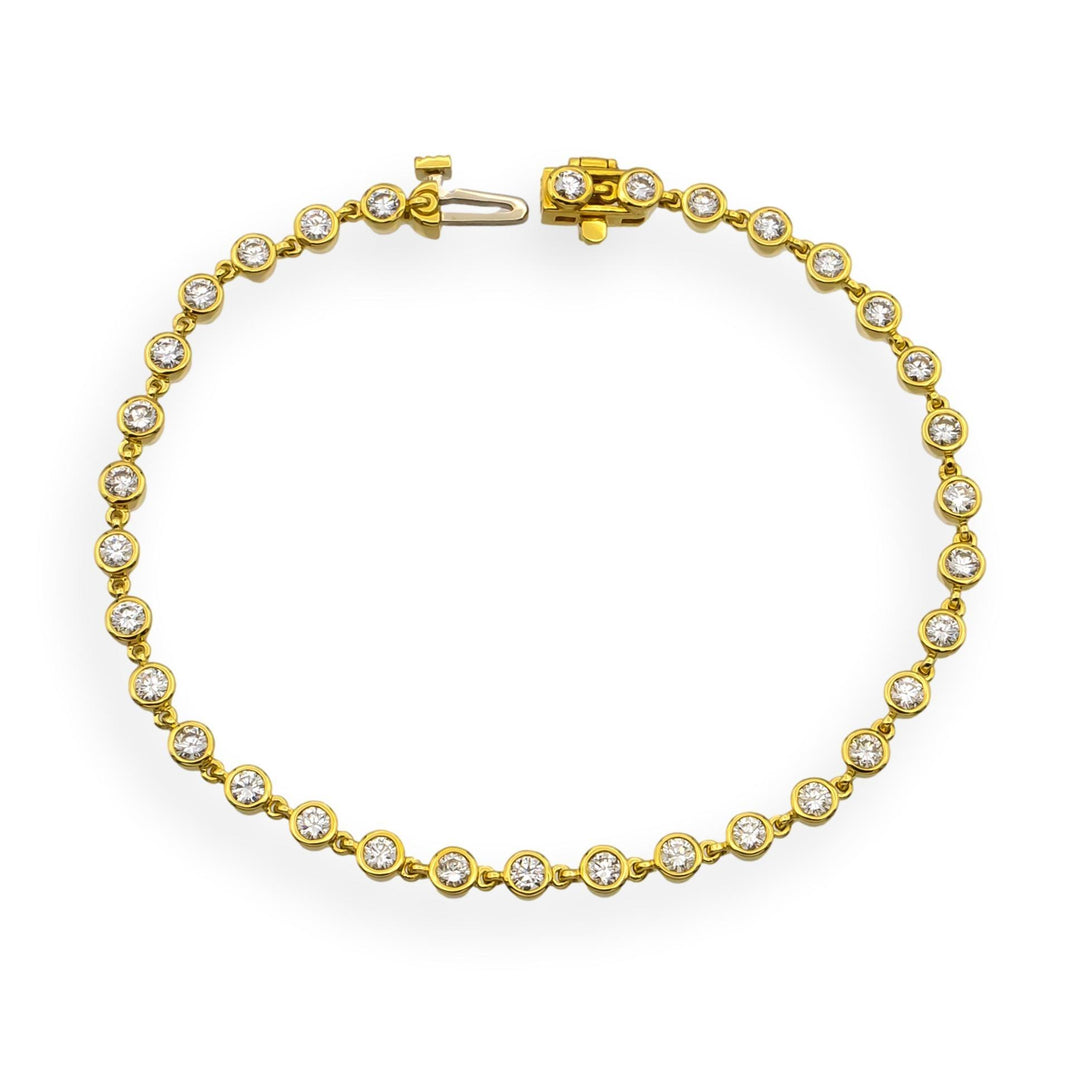 Single-Link Bezel Diamond Tennis Bracelet 2.25ct & 3.50ct - Made to Order