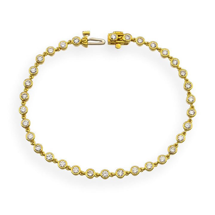 Single-Link Bezel Diamond Tennis Bracelet 2.25ct & 3.50ct - Made to Order