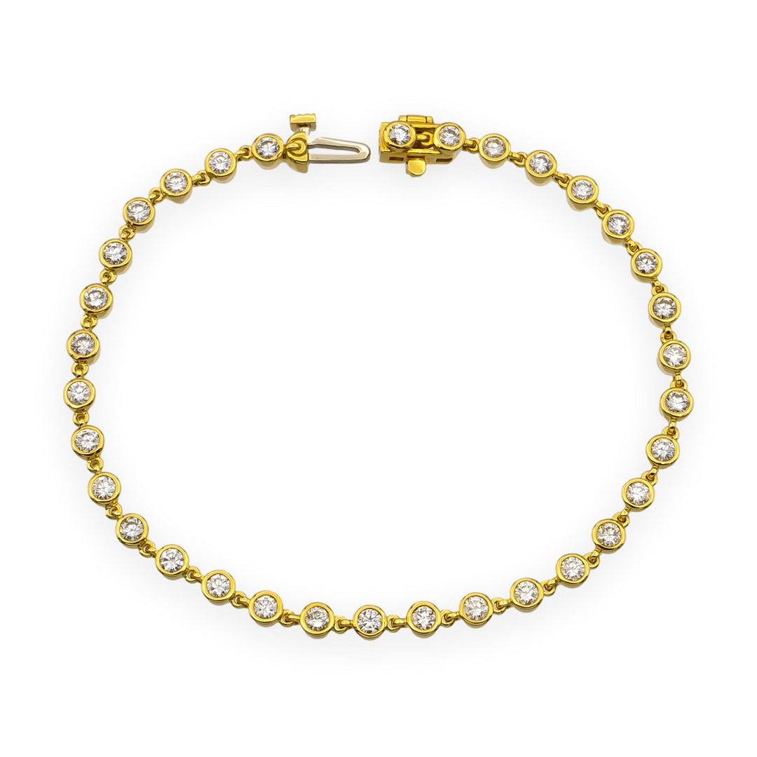 Single-Link Bezel Diamond Tennis Bracelet 2.25ct & 3.50ct - Made to Order