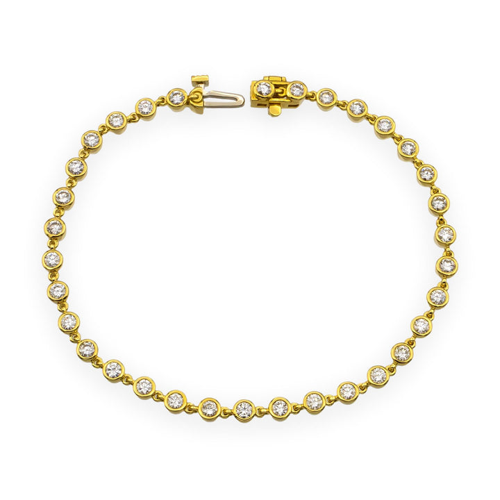 Single-Link Bezel Diamond Tennis Bracelet 2.25ct & 3.50ct - Made to Order