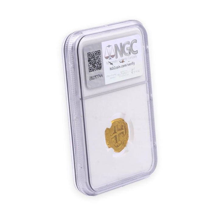 1690–1699 Colombia 2 Escudos Gold Cob – Charles II – NGC UNC Details – 6.70g