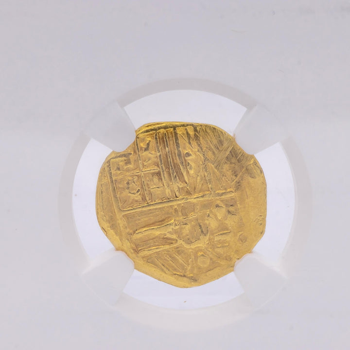 1690–1699 Colombia 2 Escudos Gold Cob – Charles II – NGC UNC Details – 6.70g