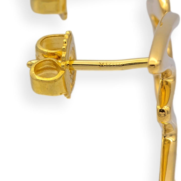Vintage Paloma Picasso Tiffany & Co. 18K Yellow Gold Scribble Zig Zag Earrings