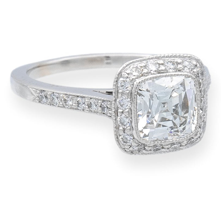 Tiffany & Co. Legacy Cushion Diamond Engagement Ring .98Ct Center