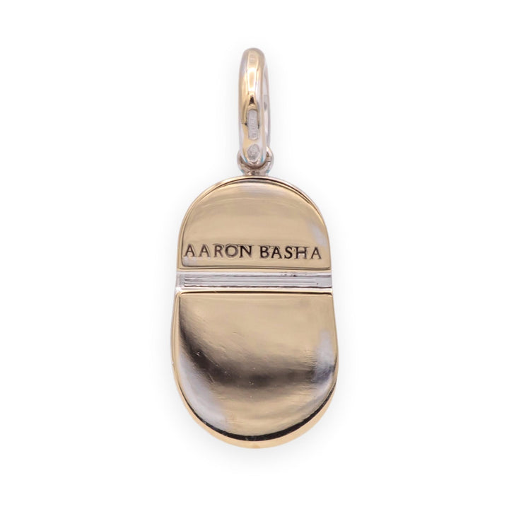 Aaron Basha 18K White Gold Blue Enamel and Diamond Shoe Charm