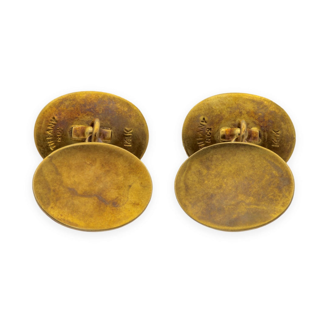 Antique Tiffany & Co. 14K Gold Equine Horse Relief Cufflinks, Circa 1910