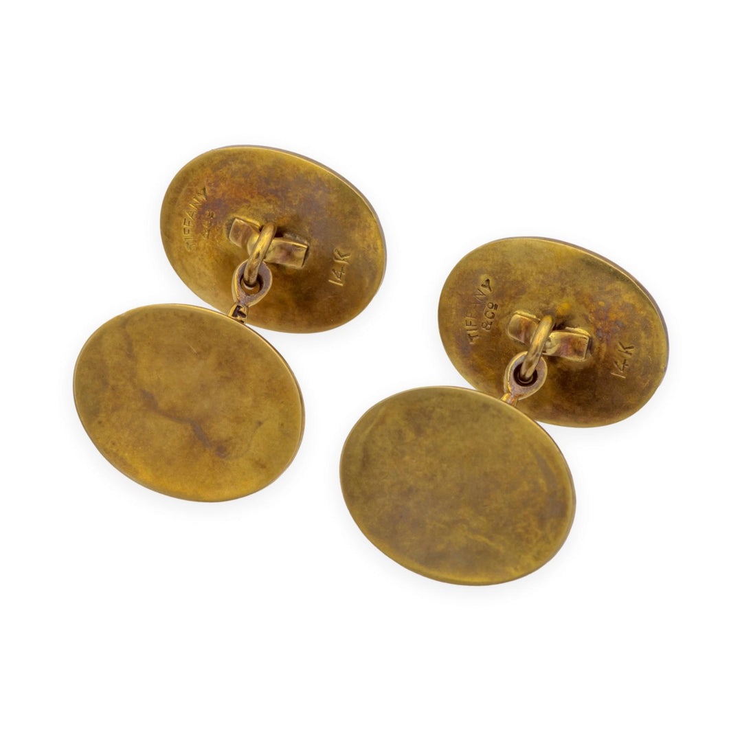 Antique Tiffany & Co. 14K Gold Equine Horse Relief Cufflinks, Circa 1910
