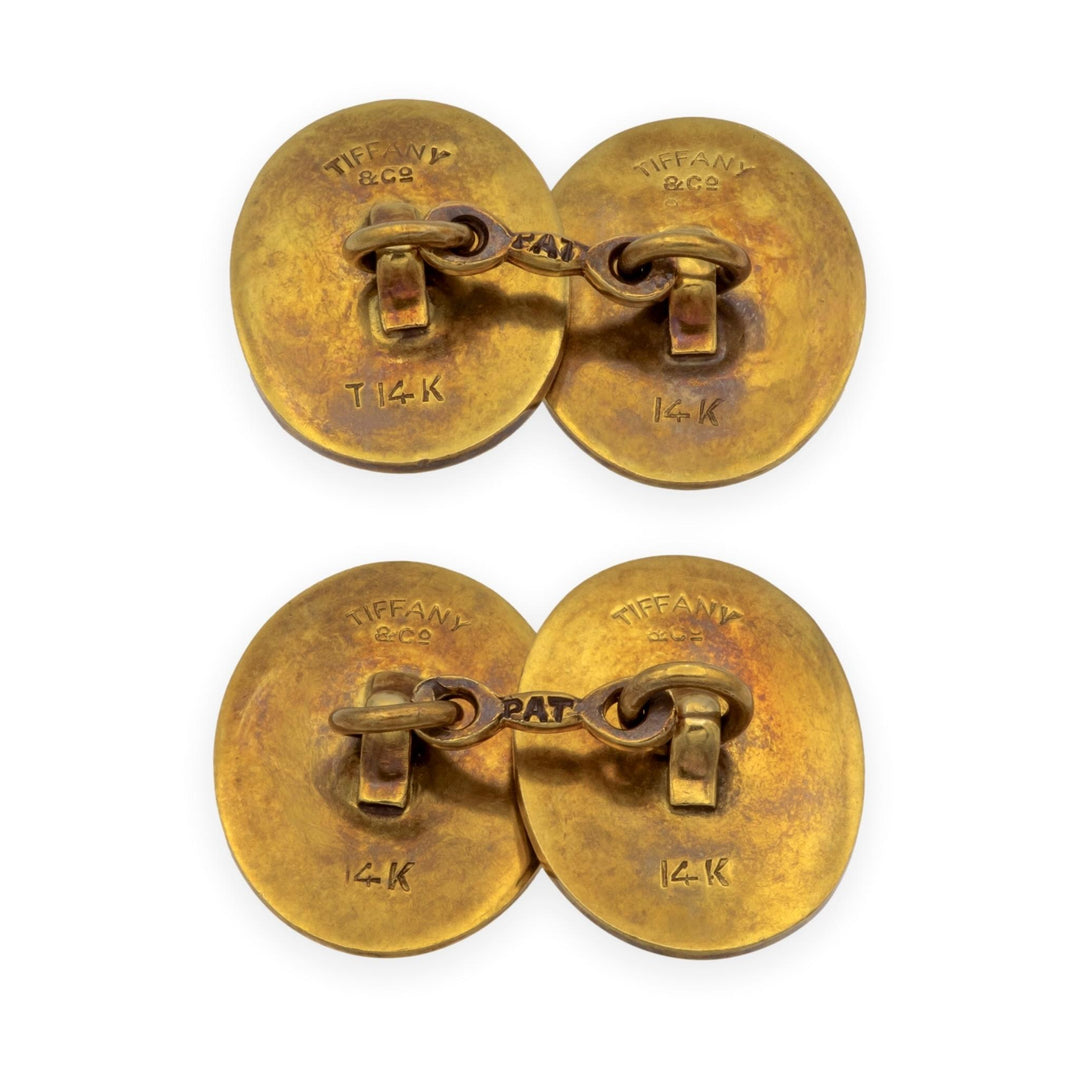 Antique Tiffany & Co. 14K Gold Equine Horse Relief Cufflinks, Circa 1910