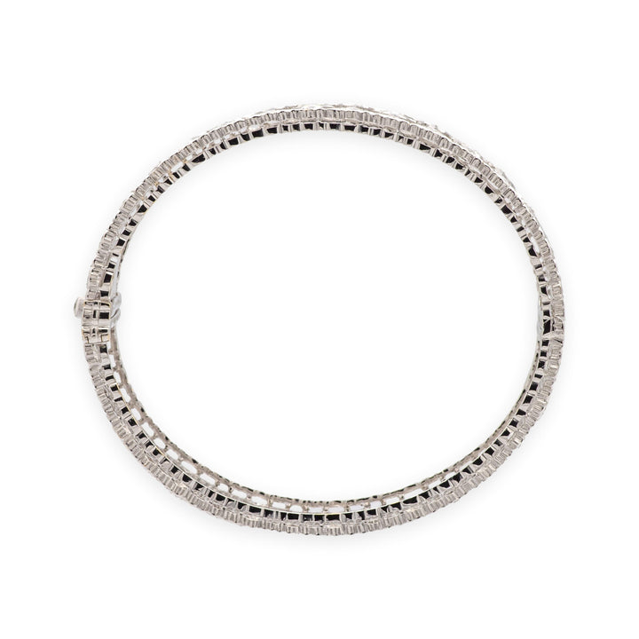 Buccellati 18K White Gold Tulle Brocade Honeycomb Diamond Bracelet - 3.59 Cts