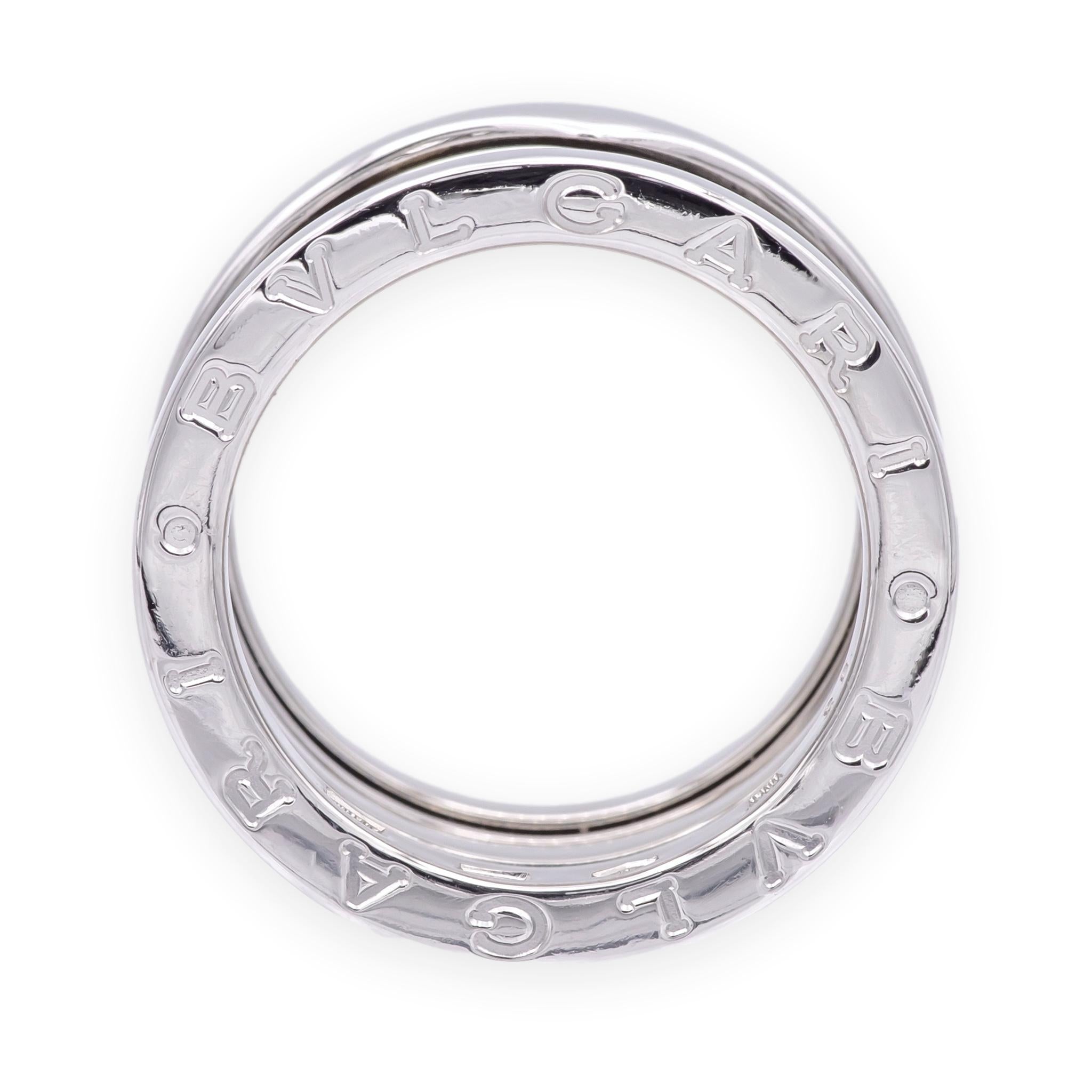 Bulgari Bvlgari B.zero1 18K White Gold 4-Row Band Ring Size 53