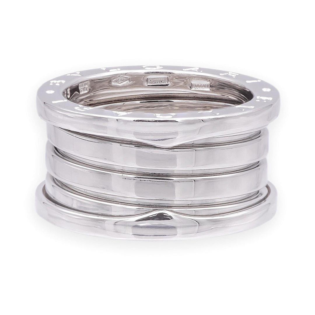 Bulgari Bvlgari B.zero1 18K White Gold 4-Row Band Ring Size 53 (6.5)