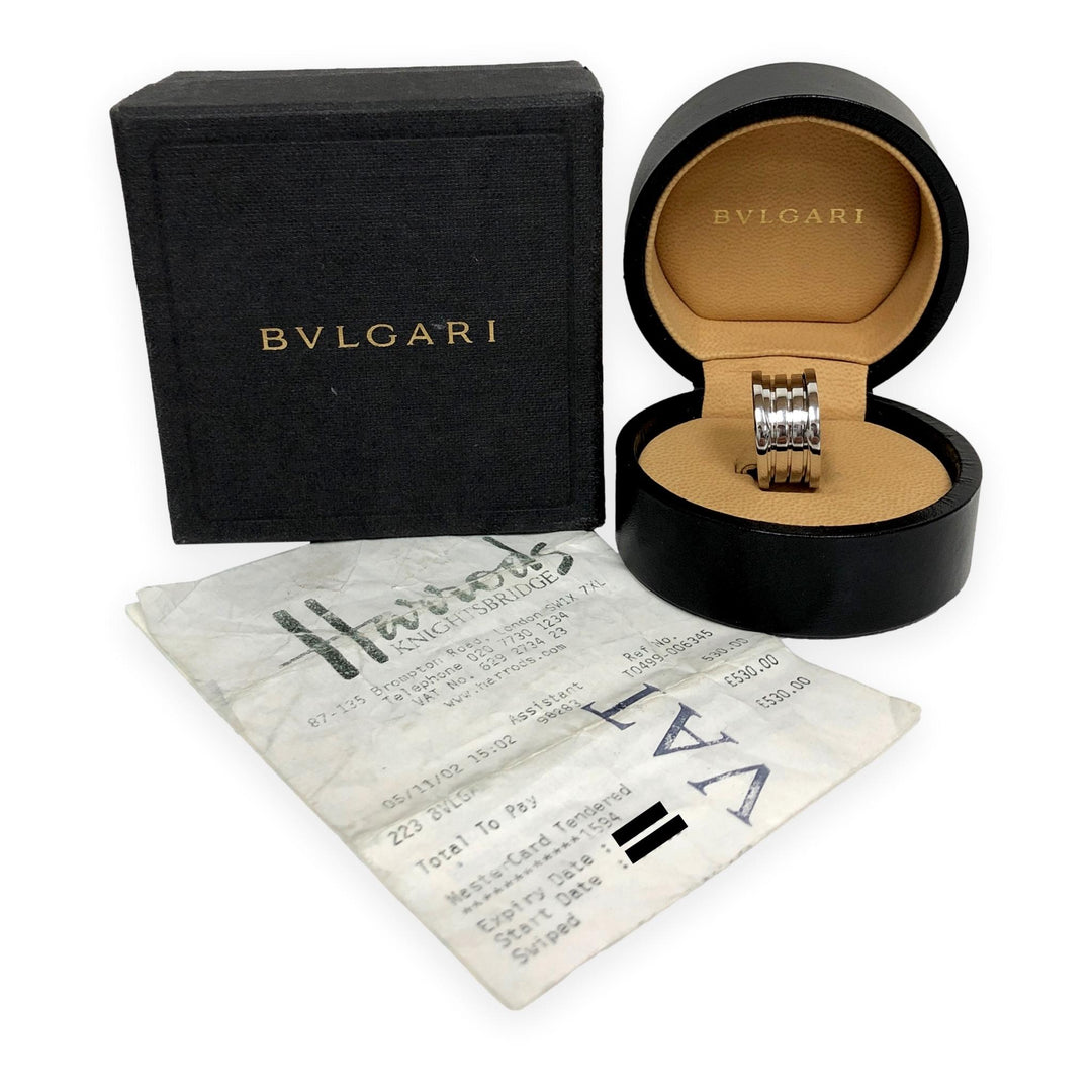Bulgari Bvlgari B.zero1 18K White Gold 4-Row Band Ring Size 53 (6.5)