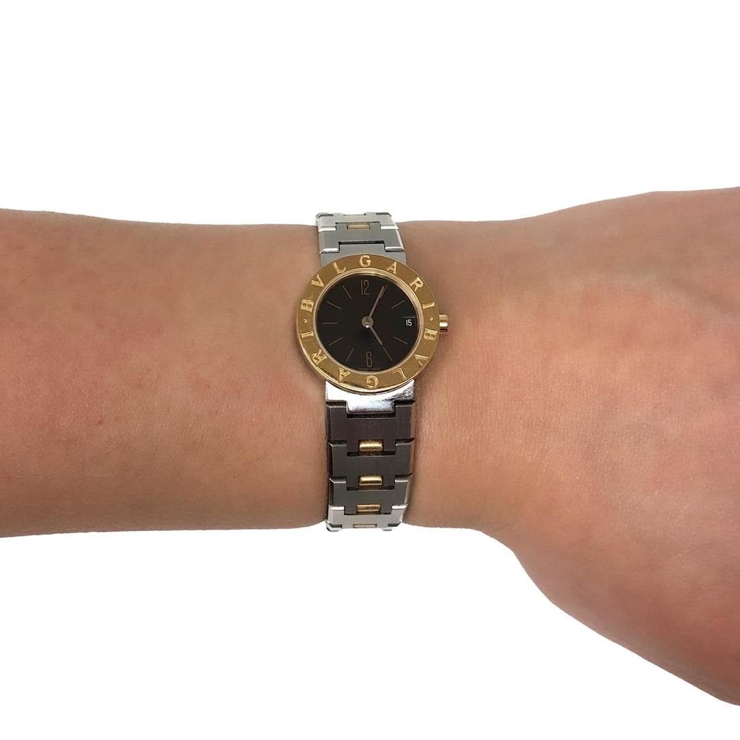 Pre-Owned BVLGARI BVLGARI 18K Yellow Gold Stainless Steel Ladies Watch BB23SG