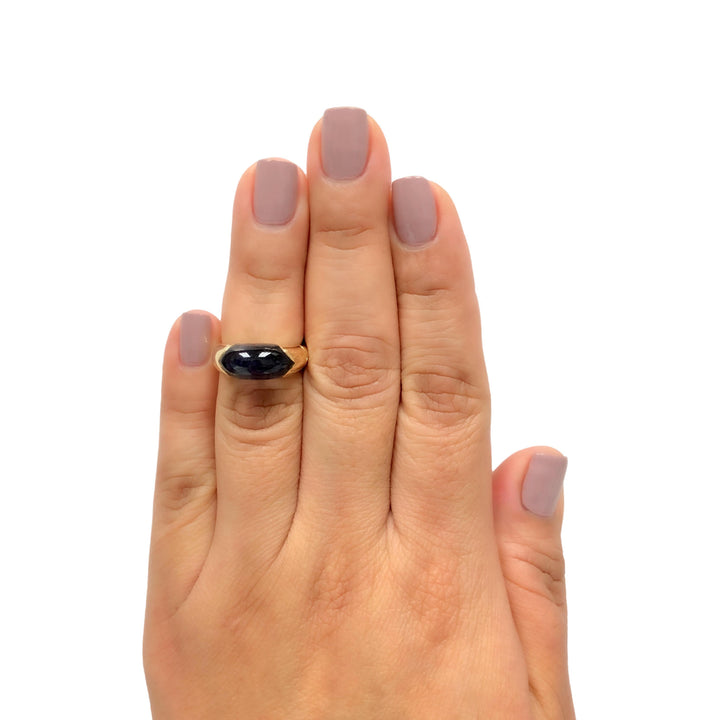BVLGARI Amethyst 18K Yellow Gold Tronchetto Ring