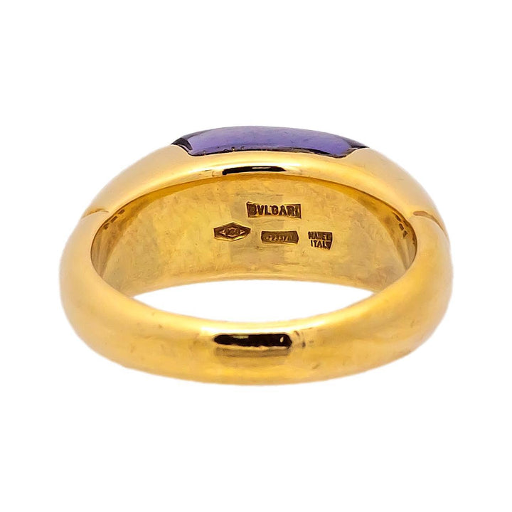 BVLGARI Amethyst 18K Yellow Gold Tronchetto Ring