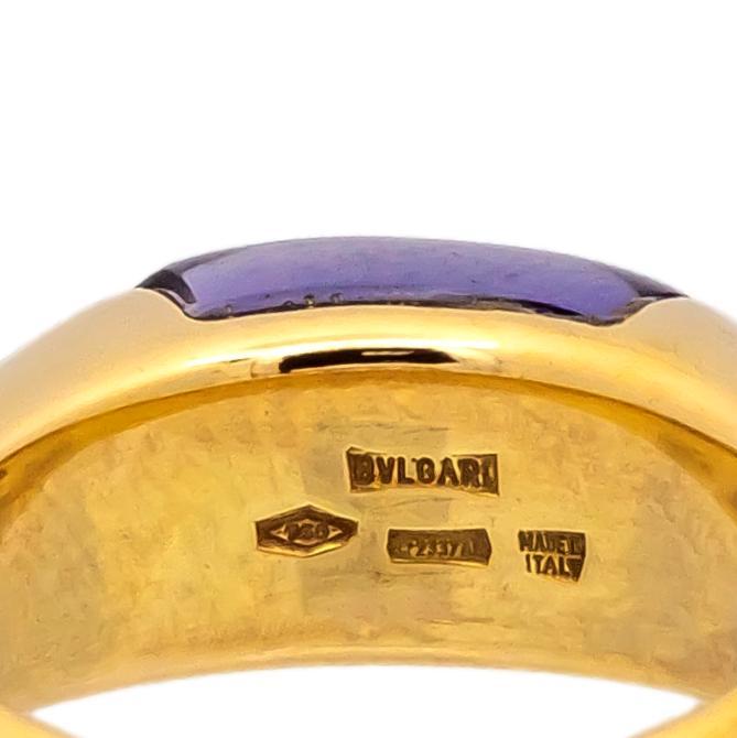 BVLGARI Amethyst 18K Yellow Gold Tronchetto Ring