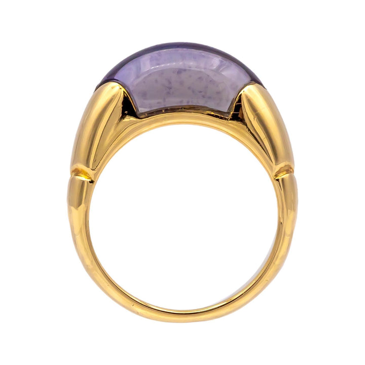 BVLGARI Amethyst 18K Yellow Gold Tronchetto Ring