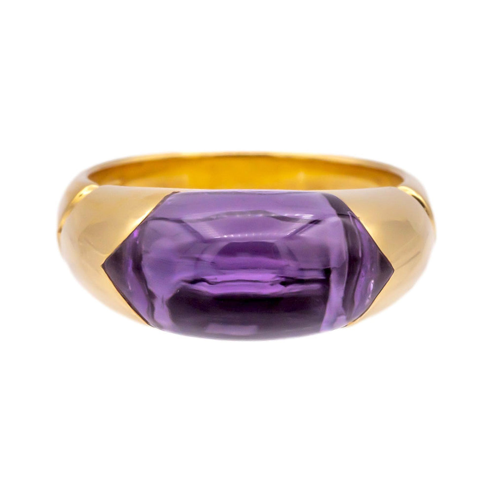Bvlgari Tronchetto Vintage Amethyst Ring – 18K Yellow Gold