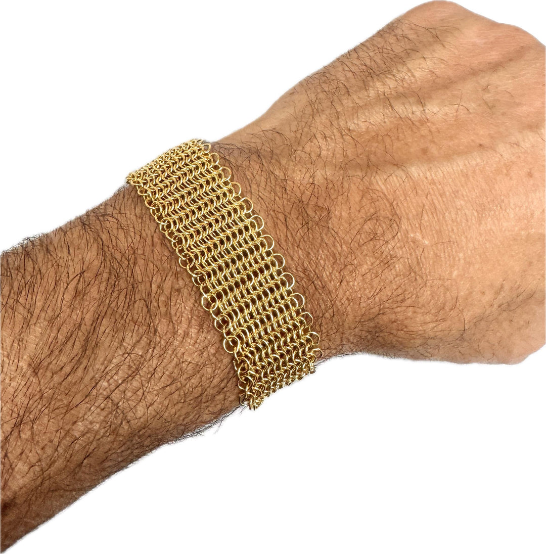 Tiffany & Co. Elsa Peretti Vintage 18K Yellow Gold Mesh Toggle Bracelet 8.5"