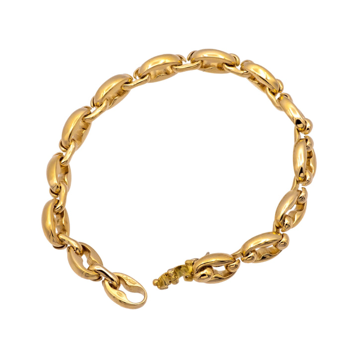 Vintage Cartier 18K Yellow Gold Open Bean Claw Link Bracelet