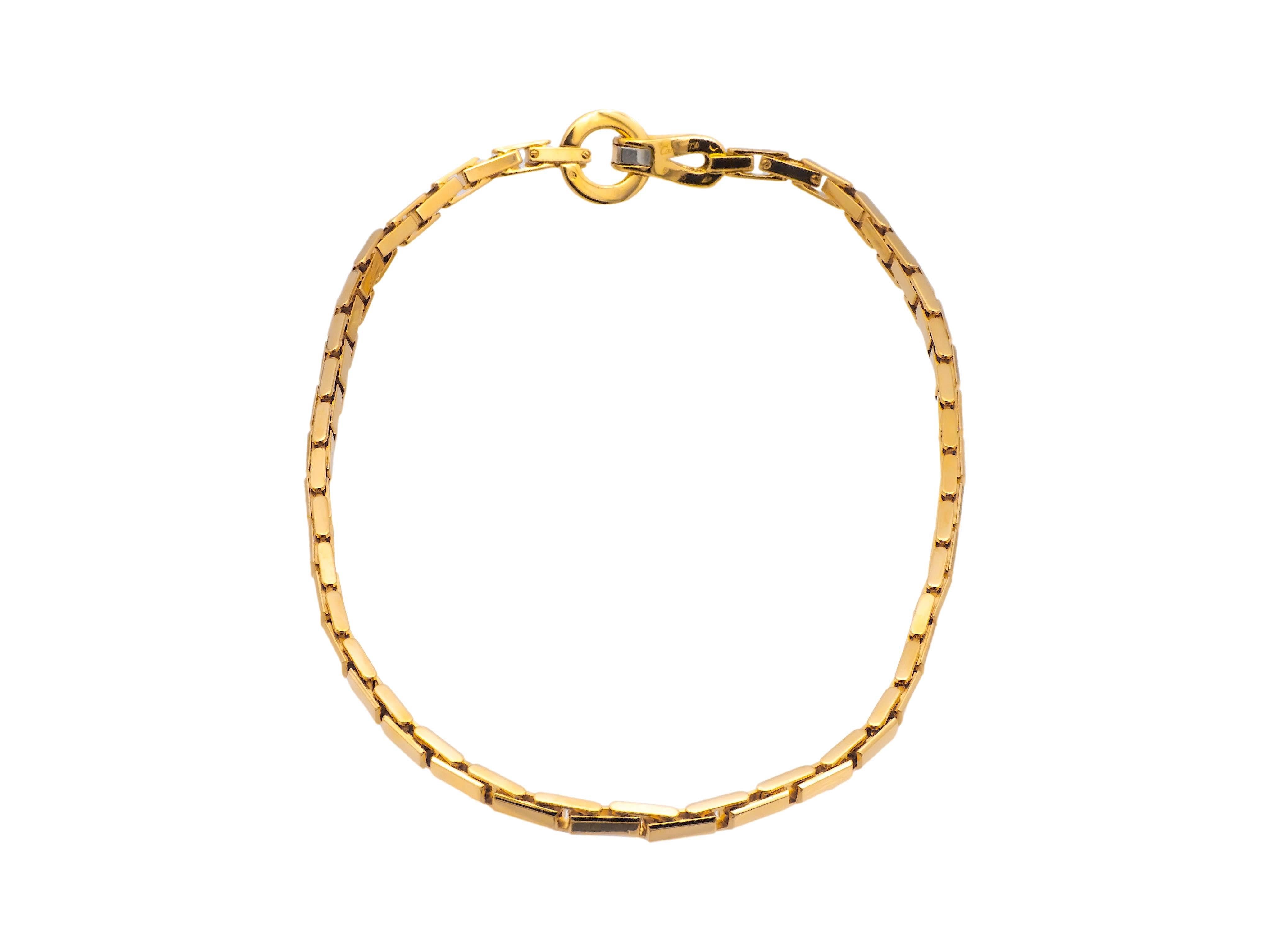 Cartier Agrafe 18K Yellow Gold Link Necklace 16 Long The Diamond Oak