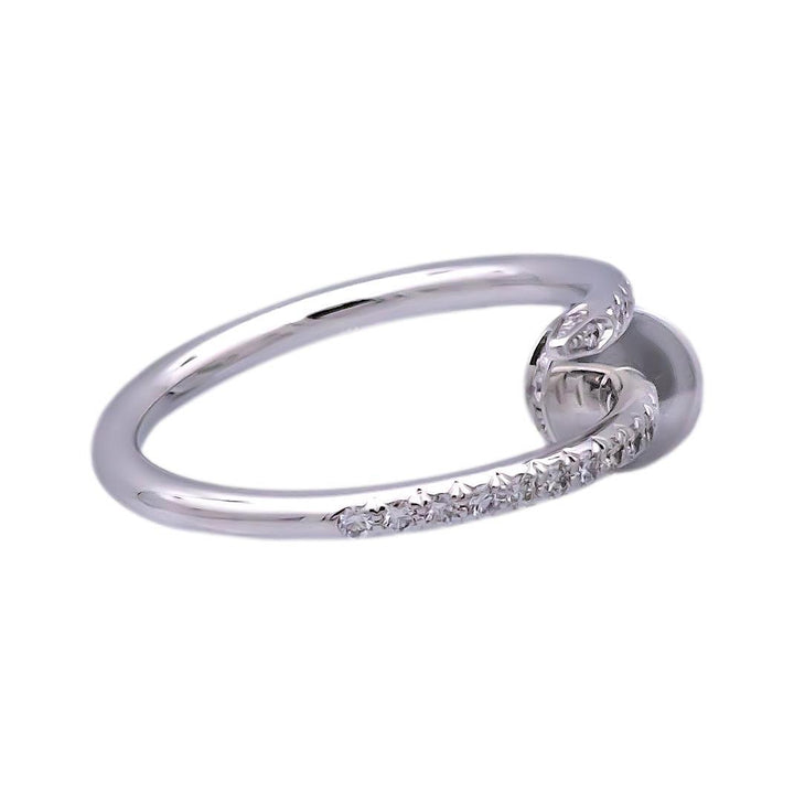 Pre-Owned Cartier Juste Un Clou 18K White Gold Pave Diamond Ring Size EU48/US4.5