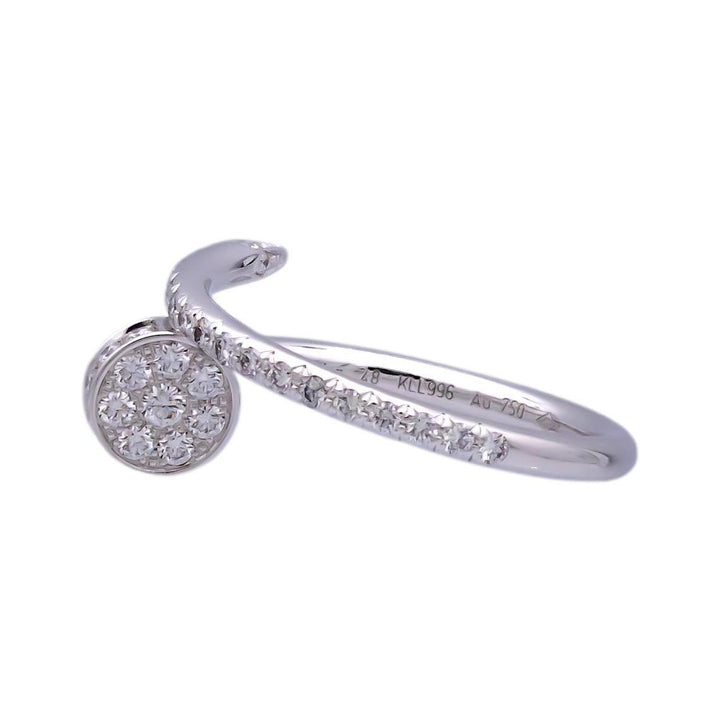 Pre-Owned Cartier Juste Un Clou 18K White Gold Pave Diamond Ring Size EU48/US4.5