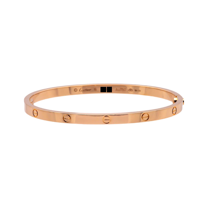 Cartier 18K Rose Gold Love Bracelet Bangle Size 16 Small Model