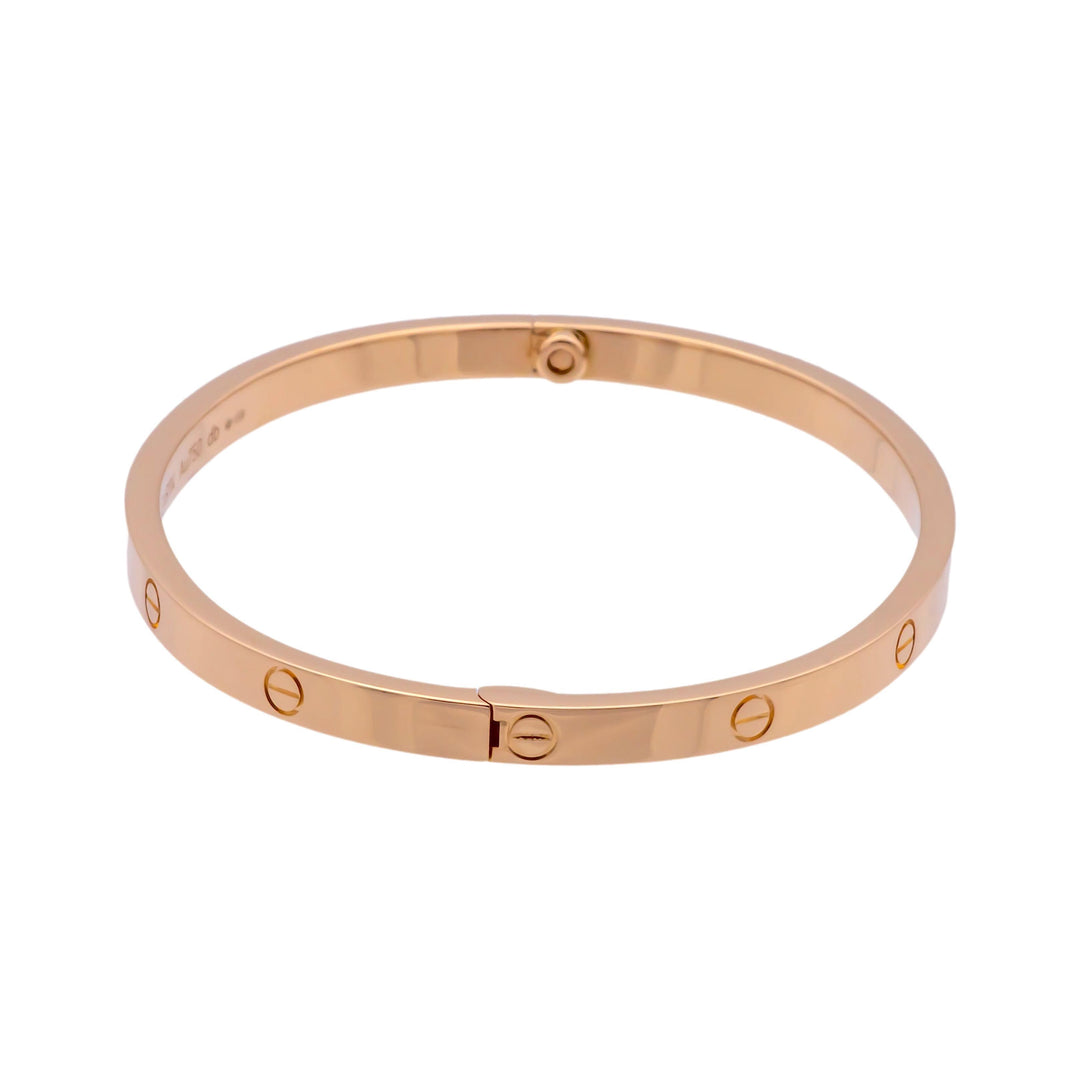 Cartier 18K Rose Gold Love Bracelet Bangle Size 16 Small Model