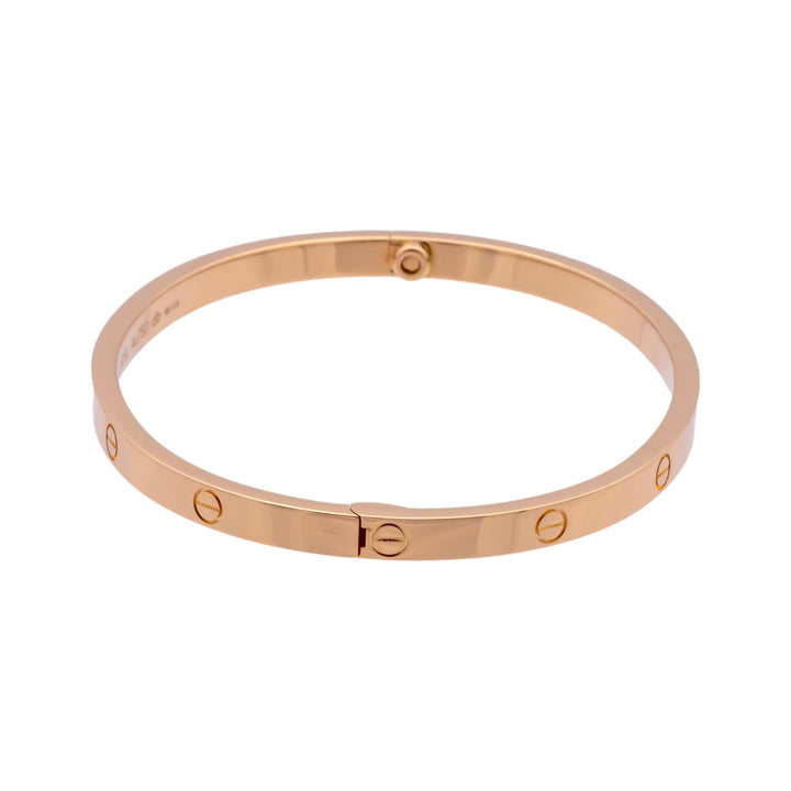 Cartier 18K Rose Gold Love Bracelet Bangle Size 16 Small Model