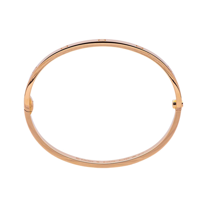 Cartier 18K Rose Gold Love Bracelet Bangle Size 16 Small Model