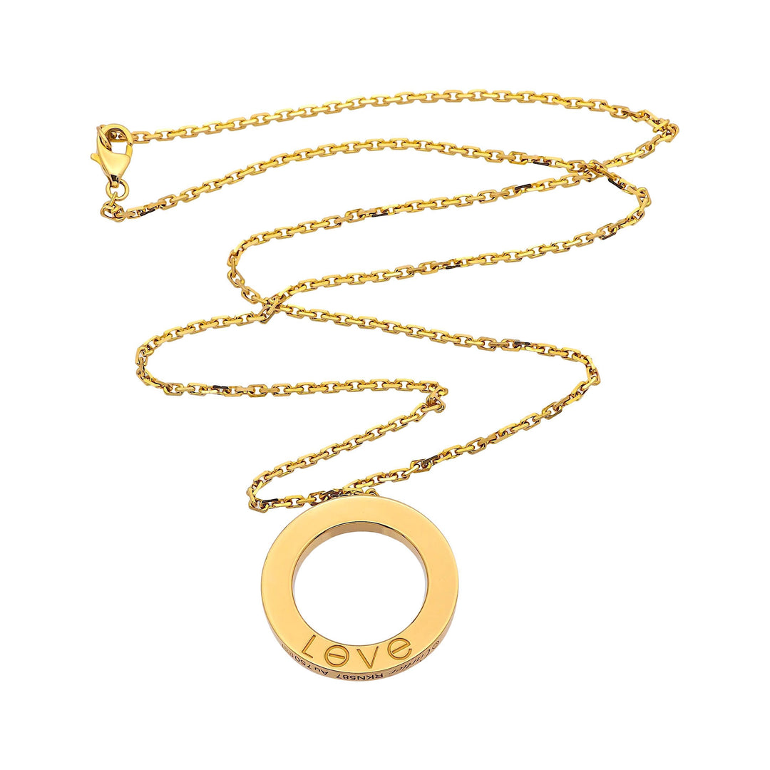 Cartier Love 18K Yellow Gold Pendant Necklace 18"Long