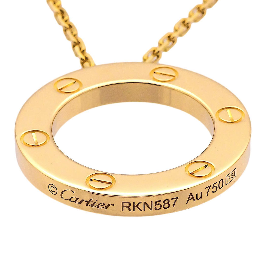 Cartier Love 18K Yellow Gold Pendant Necklace 18"Long