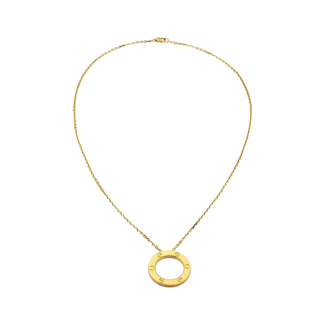 Cartier Love 18K Yellow Gold Pendant Necklace 18"Long