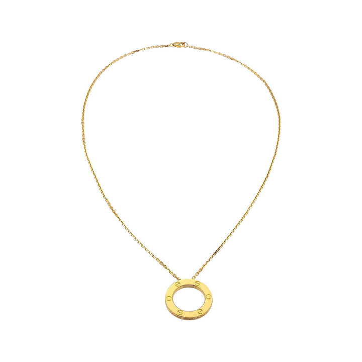 Cartier Love 18K Yellow Gold Pendant Necklace 18"Long