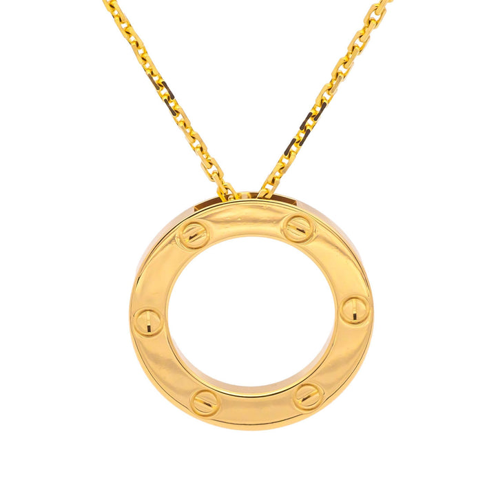 Cartier Love 18K Yellow Gold Pendant Necklace 18"Long