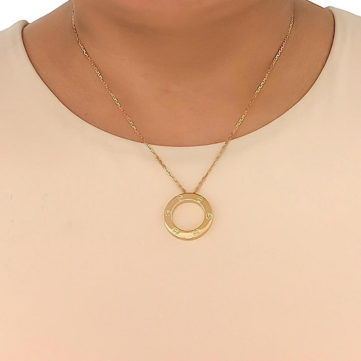 Cartier Love 18K Yellow Gold Pendant Necklace 18"Long