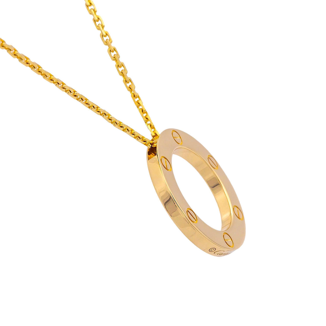 Cartier Love 18K Yellow Gold Pendant Necklace 18"Long