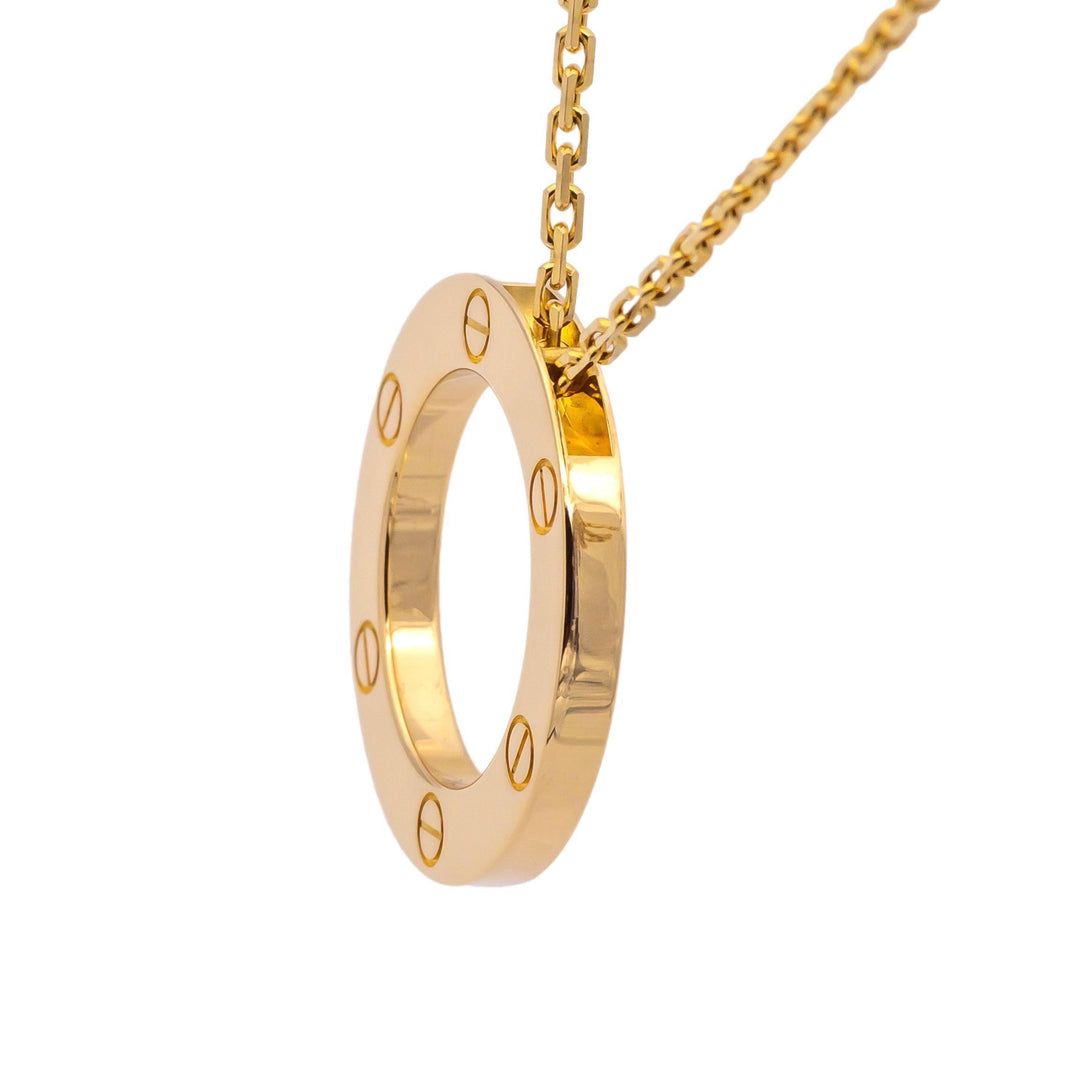 Cartier Love 18K Yellow Gold Pendant Necklace 18"Long