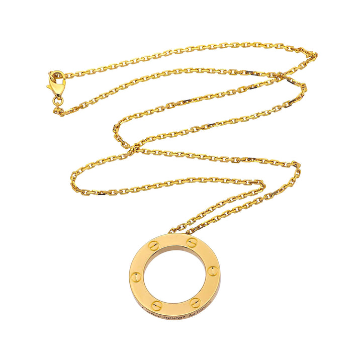 Cartier Love 18K Yellow Gold Pendant Necklace 18"Long