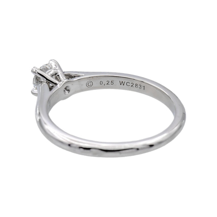 Cartier 1895 Platinum Diamond Engagement Ring with Round .25 Ct FVS1