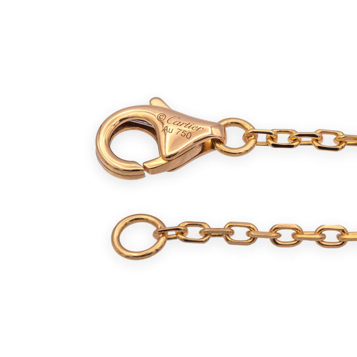 Cartier Love Necklace 18K Rose Gold Pavé Diamond Pendant 20" Box and Papers