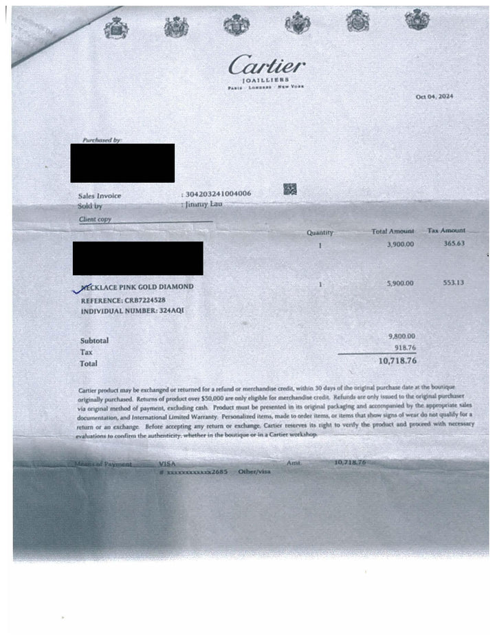 Cartier Love Necklace 18K Rose Gold Pavé Diamond Pendant 20" Box and Papers