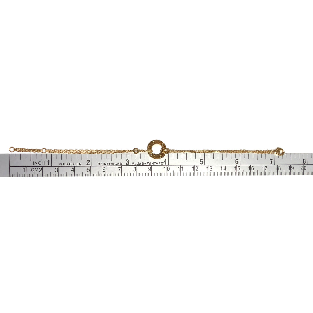 Cartier 18k Yellow Gold Circle Love Bracelet with Diamonds