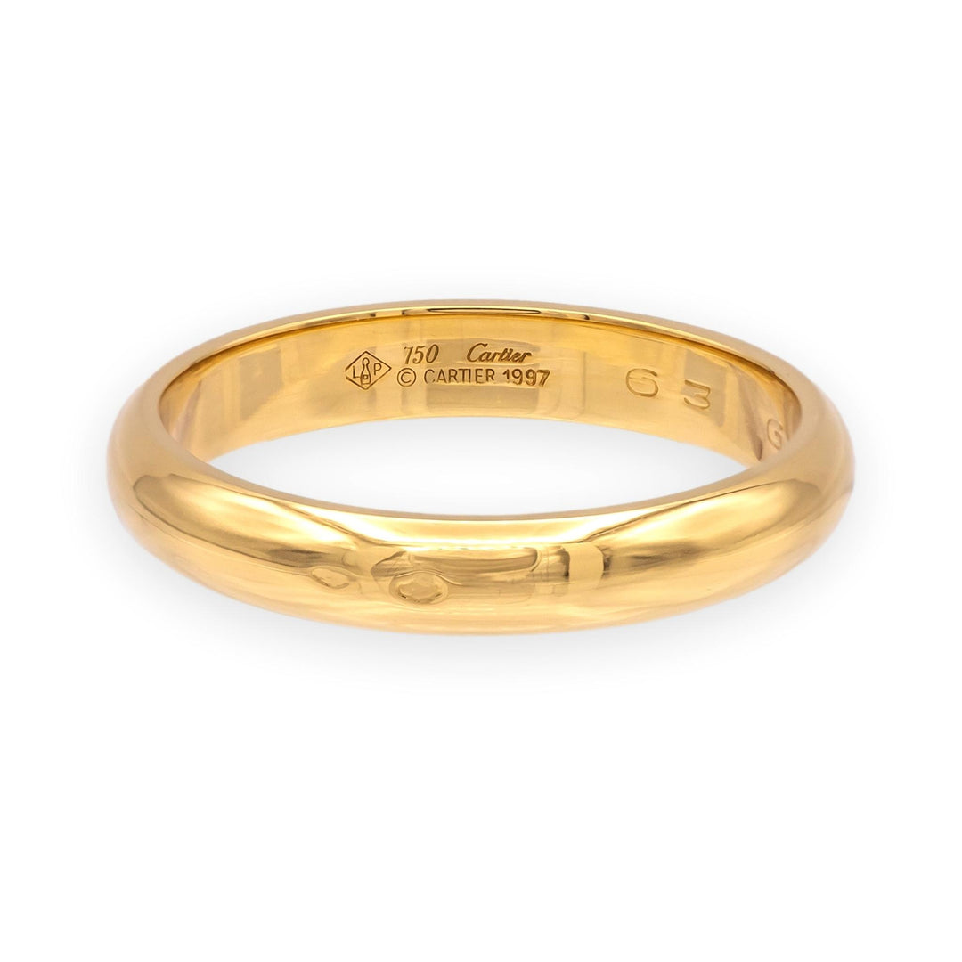 Vintage Cartier Men's 18K Yellow Wedding Band Ring 4mm Size 63 US 10.5 Ca. 1997