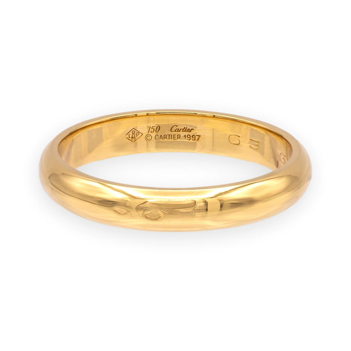 Vintage Cartier Men's 18K Yellow Wedding Band Ring 4mm Size 63 US 10.5 Ca. 1997